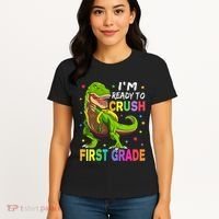 I'm Ready To Crush 1st Grade Dinosaur Back To School Women's T-Shirt thumb 4