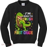 I'm Ready To Crush 1st Grade Dinosaur Back To School Kids Sweatshirt thumb 0