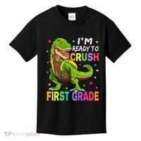 I'm Ready To Crush 1st Grade Dinosaur Back To School Kids T-Shirt thumb 0