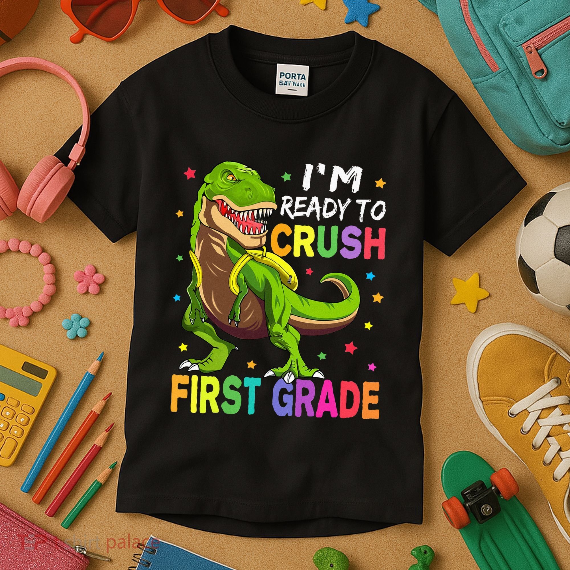 I'm Ready To Crush 1st Grade Dinosaur Back To School Kids T-Shirt