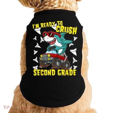 Im Ready To Crush Second Grade Shark Back To School Doggie Tank