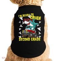 Im Ready To Crush Second Grade Shark Back To School Doggie Tank thumb 0