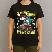 Im Ready To Crush Second Grade Shark Back To School T-Shirt thumb 4