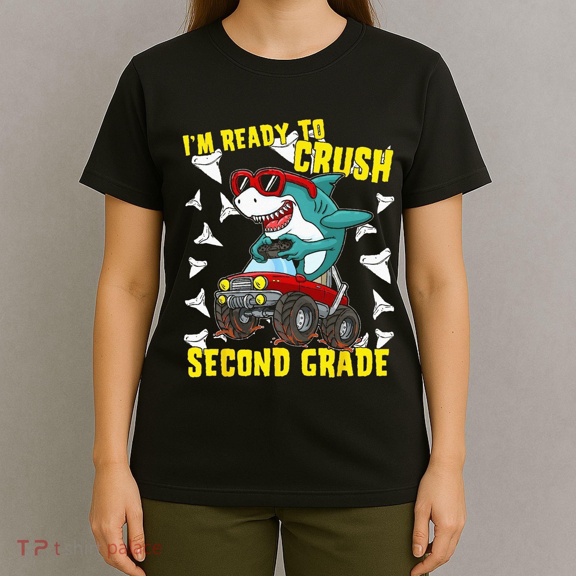 Im Ready To Crush Second Grade Shark Back To School T-Shirt