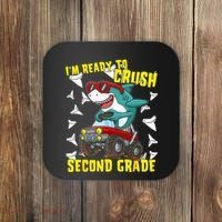 Im Ready To Crush Second Grade Shark Back To School Coaster thumb 0