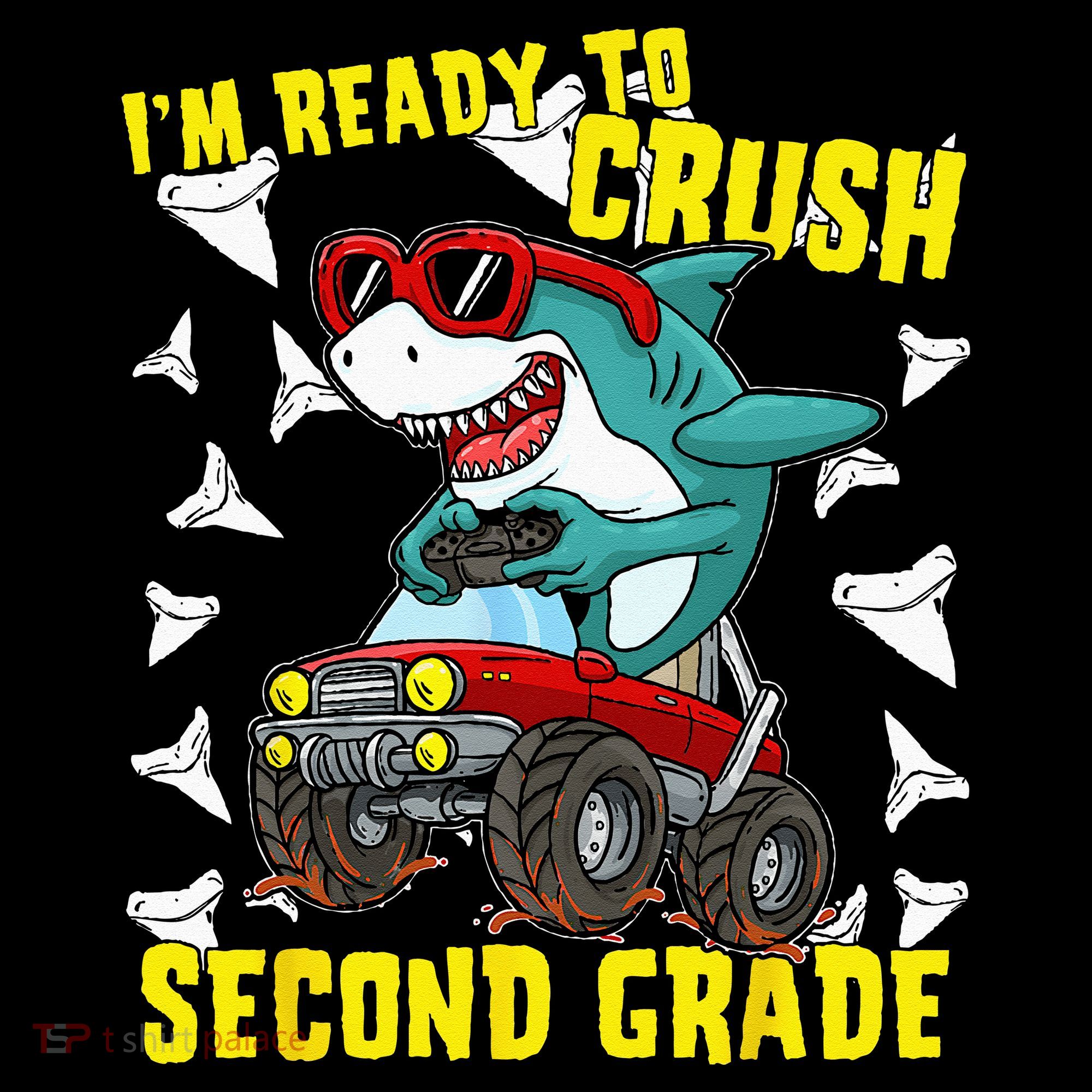 Im Ready To Crush Second Grade Shark Back To School Women's Hoodie