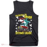 Im Ready To Crush Second Grade Shark Back To School Tank Top thumb 0