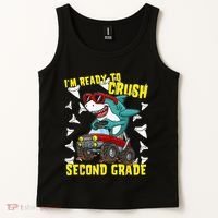 Im Ready To Crush Second Grade Shark Back To School Tank Top thumb 2