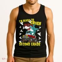 Im Ready To Crush Second Grade Shark Back To School Tank Top thumb 3