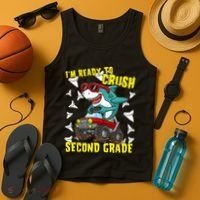 Im Ready To Crush Second Grade Shark Back To School Tank Top thumb 4