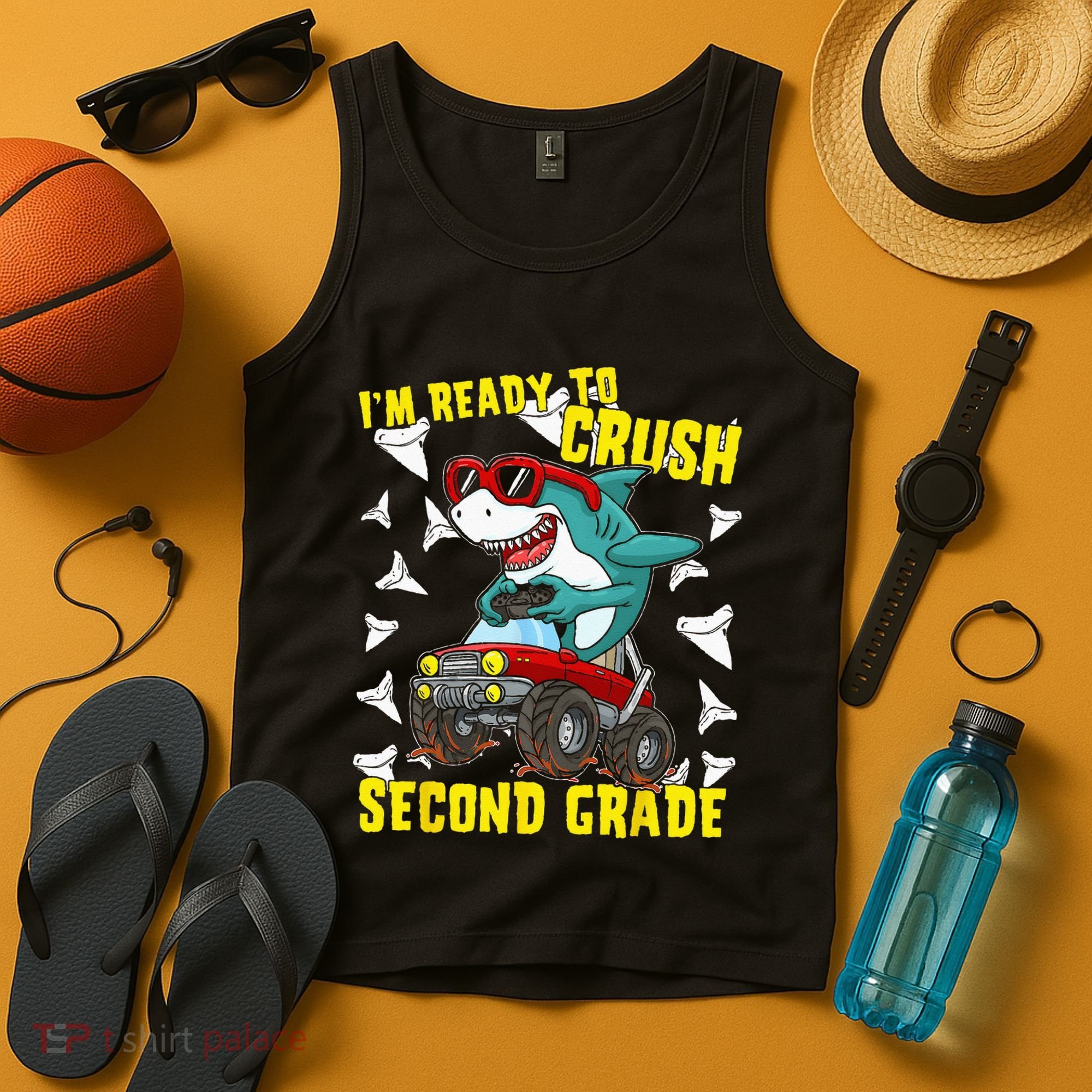 Im Ready To Crush Second Grade Shark Back To School Tank Top