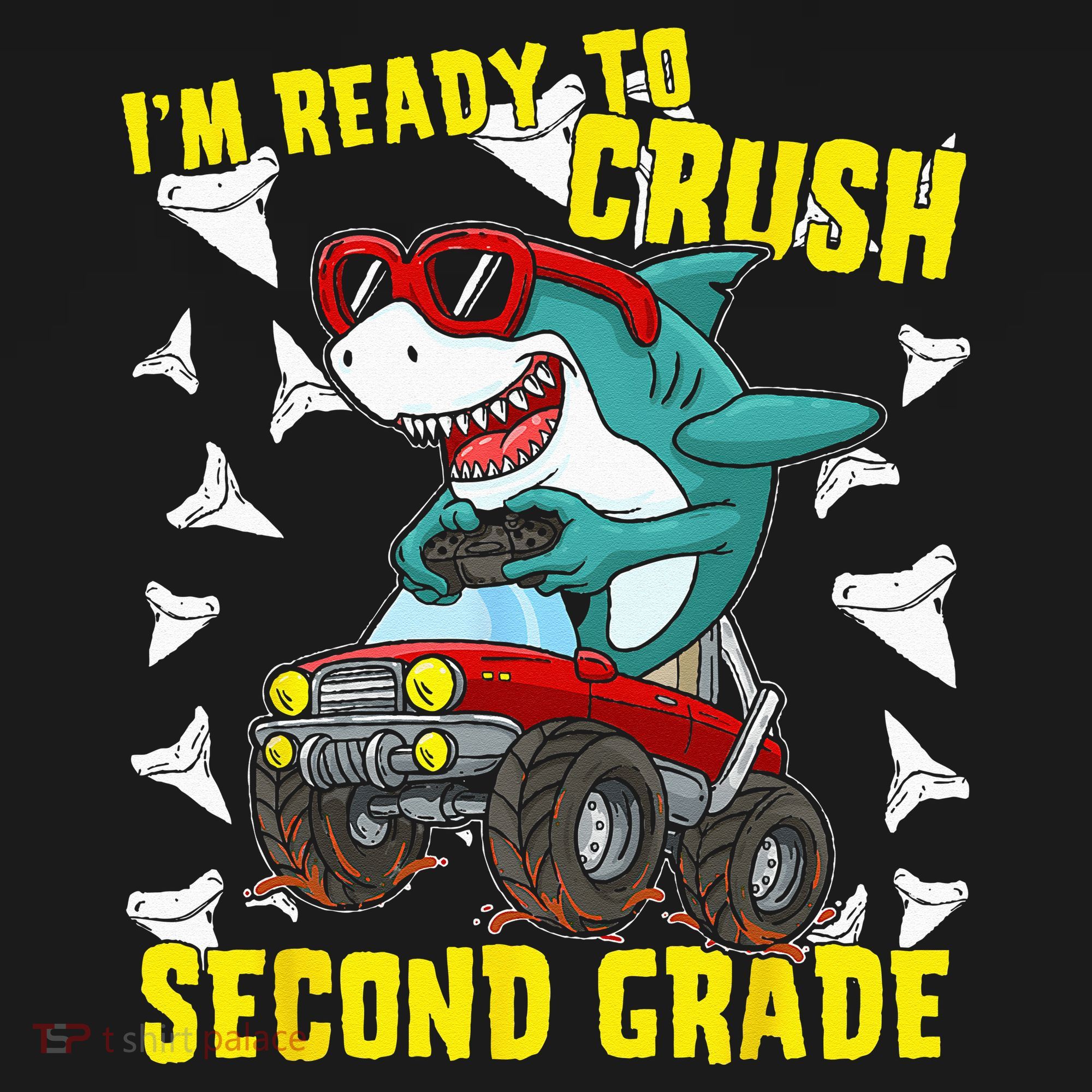 Im Ready To Crush Second Grade Shark Back To School Tank Top