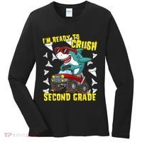 Im Ready To Crush Second Grade Shark Back To School Women's Long Sleeve Shirt thumb 0