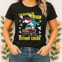 Im Ready To Crush Second Grade Shark Back To School Women's T-Shirt thumb 2