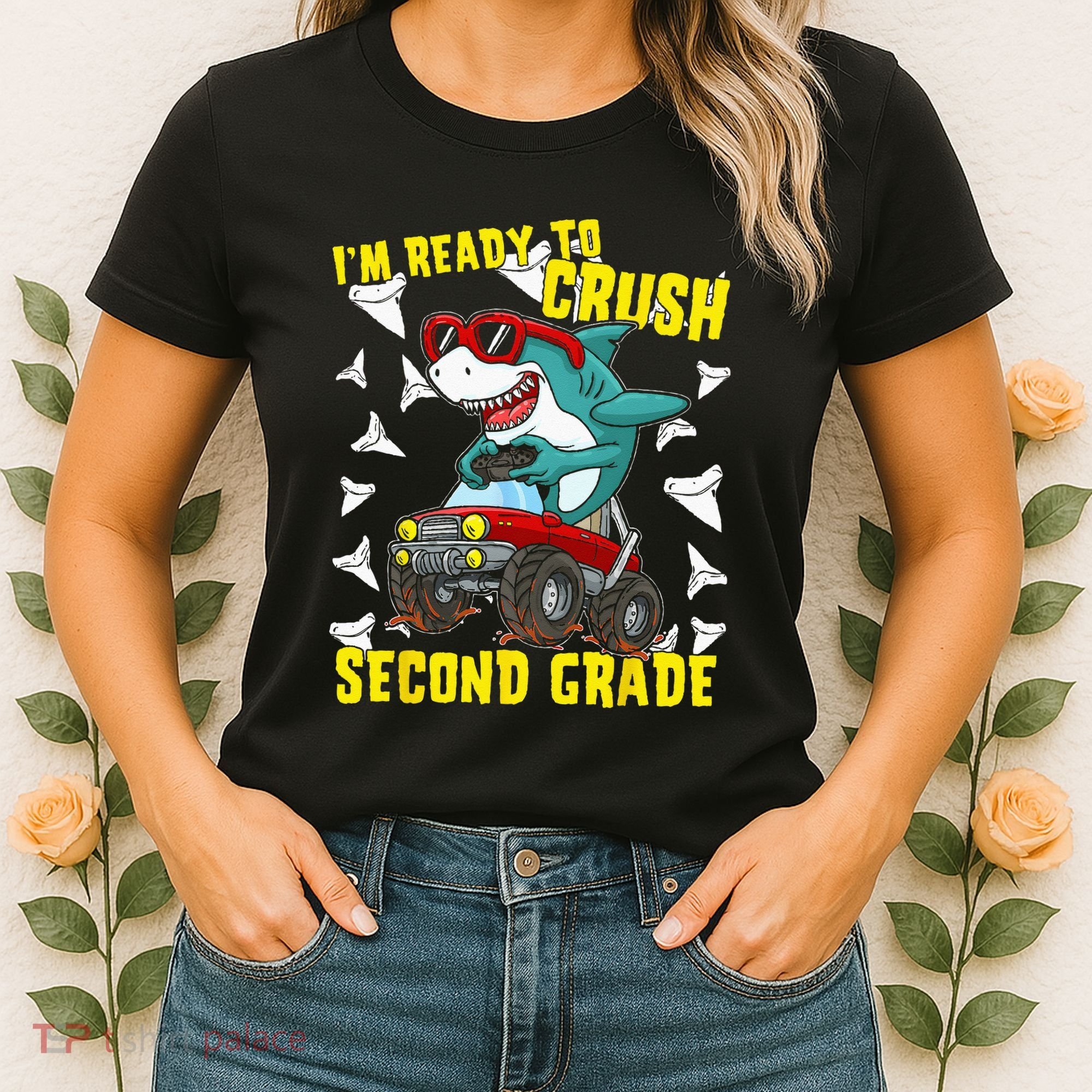 Im Ready To Crush Second Grade Shark Back To School Women's T-Shirt