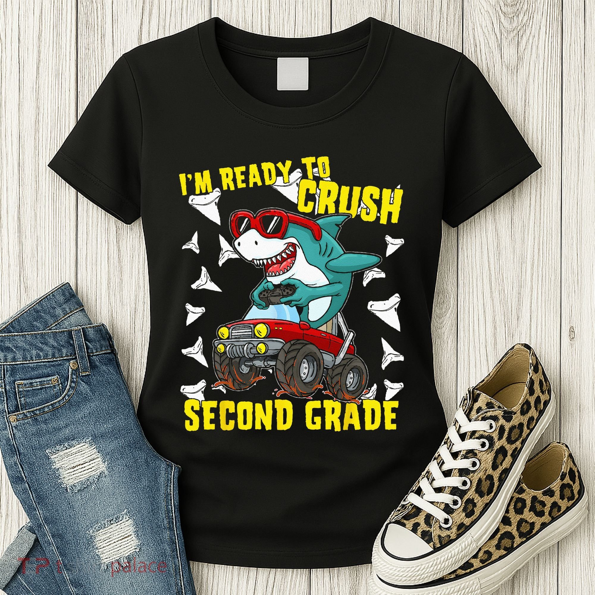 Im Ready To Crush Second Grade Shark Back To School Women's T-Shirt