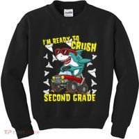 Im Ready To Crush Second Grade Shark Back To School Kids Sweatshirt thumb 0