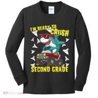 Im Ready To Crush Second Grade Shark Back To School Kids Long Sleeve Shirt thumb 0