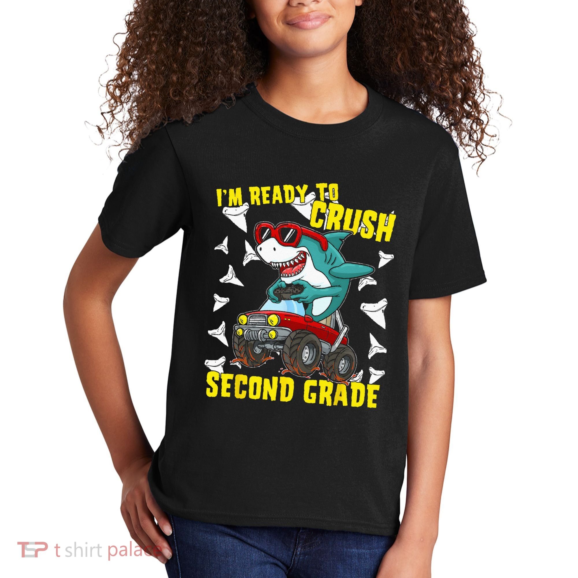 Im Ready To Crush Second Grade Shark Back To School Kids T-Shirt