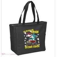 Im Ready To Crush Second Grade Shark Back To School Tote Bag thumb 2