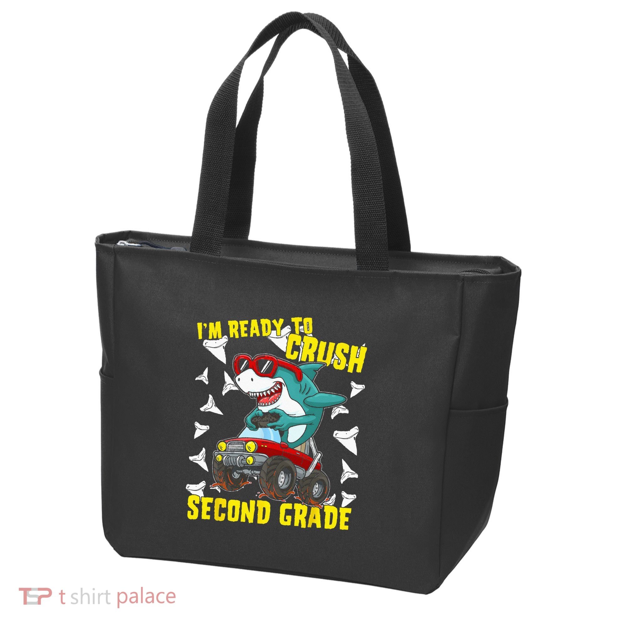 Im Ready To Crush Second Grade Shark Back To School Tote Bag