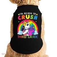 Im Ready To Crush Third Grade Funny Cute Unicorn Rainbow Doggie Tank thumb 0