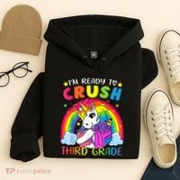 Im Ready To Crush Third Grade Funny Cute Unicorn Rainbow Hoodie thumb 4