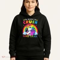 Im Ready To Crush Third Grade Funny Cute Unicorn Rainbow Hoodie thumb 5