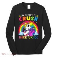 Im Ready To Crush Third Grade Funny Cute Unicorn Rainbow Long Sleeve Shirt thumb 0