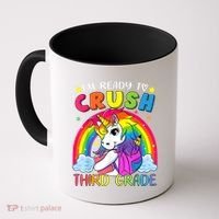 Im Ready To Crush Third Grade Funny Cute Unicorn Rainbow Coffee Mug thumb 0