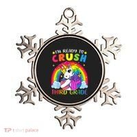 Im Ready To Crush Third Grade Funny Cute Unicorn Rainbow Ornament thumb 0