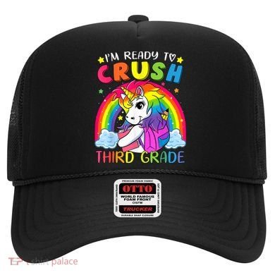 Im Ready To Crush Third Grade Funny Cute Unicorn Rainbow Hat