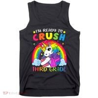 Im Ready To Crush Third Grade Funny Cute Unicorn Rainbow Tank Top thumb 0