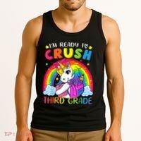 Im Ready To Crush Third Grade Funny Cute Unicorn Rainbow Tank Top thumb 3