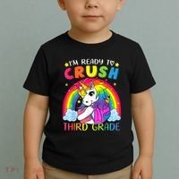 Im Ready To Crush Third Grade Funny Cute Unicorn Rainbow Toddler T-Shirt thumb 2