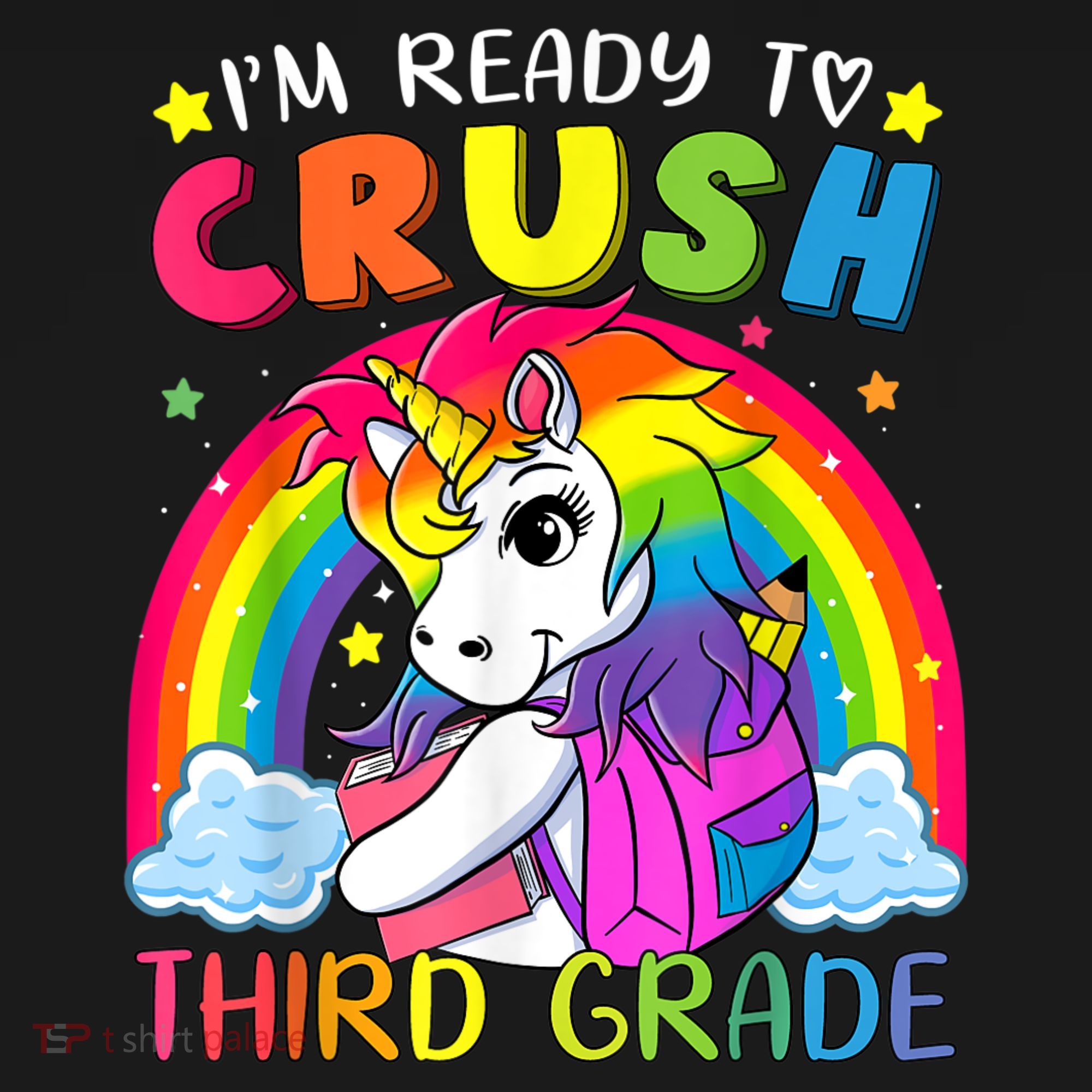 Im Ready To Crush Third Grade Funny Cute Unicorn Rainbow Visor