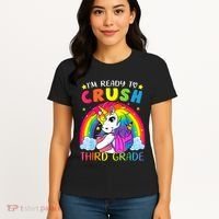 Im Ready To Crush Third Grade Funny Cute Unicorn Rainbow Women's T-Shirt thumb 4