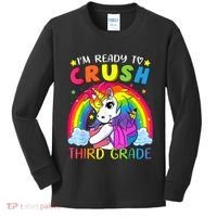 Im Ready To Crush Third Grade Funny Cute Unicorn Rainbow Kids Long Sleeve Shirt thumb 0
