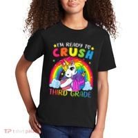 Im Ready To Crush Third Grade Funny Cute Unicorn Rainbow Kids T-Shirt thumb 2