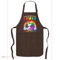 Im Ready To Crush Third Grade Funny Cute Unicorn Rainbow Apron thumb 0