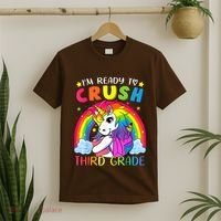 Im Ready To Crush Third Grade Funny Cute Unicorn Rainbow T-Shirt thumb 2