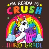 Im Ready To Crush Third Grade Funny Cute Unicorn Rainbow Mousepad thumb 1