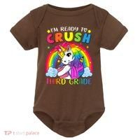 Im Ready To Crush Third Grade Funny Cute Unicorn Rainbow Baby Bodysuit thumb 0