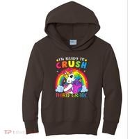 Im Ready To Crush Third Grade Funny Cute Unicorn Rainbow Kids Hoodie thumb 0