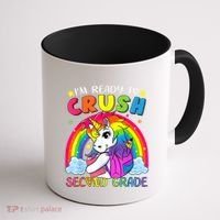Im Ready To Crush Second Grade Funny Cute Unicorn Rainbow Coffee Mug thumb 1