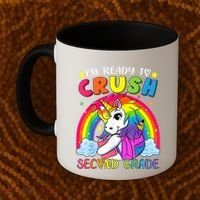 Im Ready To Crush Second Grade Funny Cute Unicorn Rainbow Coffee Mug thumb 2