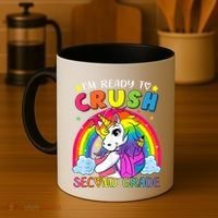 Im Ready To Crush Second Grade Funny Cute Unicorn Rainbow Coffee Mug thumb 4