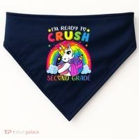 Im Ready To Crush Second Grade Funny Cute Unicorn Rainbow USA-Made Doggie Bandana thumb 0