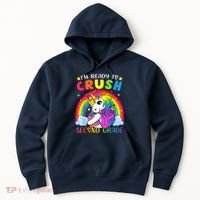Im Ready To Crush Second Grade Funny Cute Unicorn Rainbow Hoodie thumb 0
