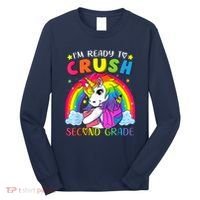 Im Ready To Crush Second Grade Funny Cute Unicorn Rainbow Long Sleeve Shirt thumb 0